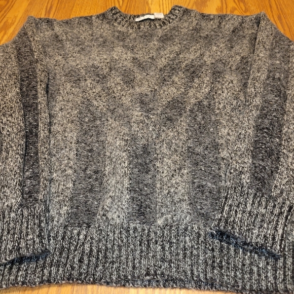 Vintage Damon Pure Wool Tan Striped Long Sleeve Sweater Tall Man Size Large LT - Picture 6 of 9